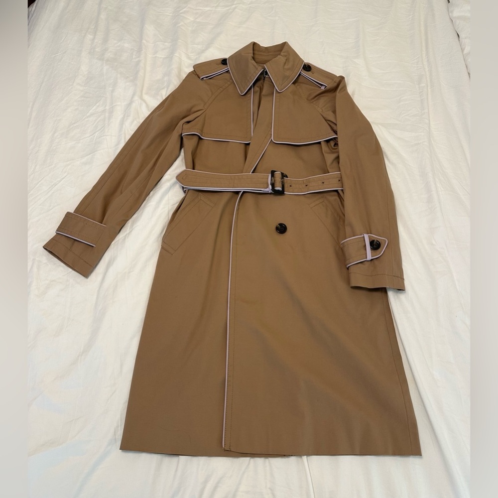 NWT Classic Ann Taylor Women’s Tan Khaki Trench Coat Size XS Petite.